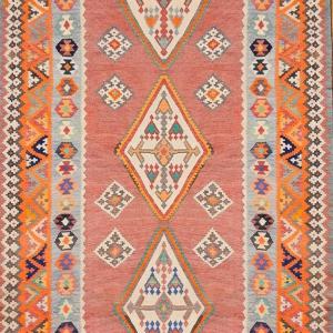 Old Shiraz Gashgaï Oriental Kilim Rug: 1.50 X 350  Meters