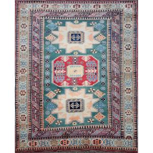 Handmade Oriental Rug Kazak Afghan: 1.66 X 2.64 Meters - "galerie Sardje"