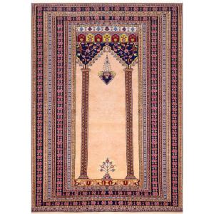 Oriental Rug, India, Mihrab: 1.23 X 1.83 Meters, Wool