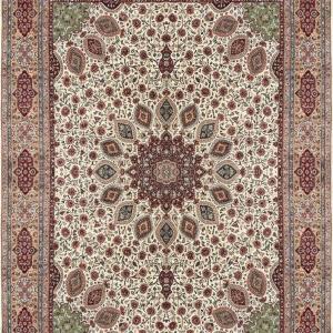 Big  Tabriz Oriental  Rug In Wool And Silk – Iran  435 X 350 Cm.