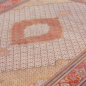 Large Oriental Rug From Tabriz, Iran, Wool And Silk: 3.59 X 2.52 Meters 