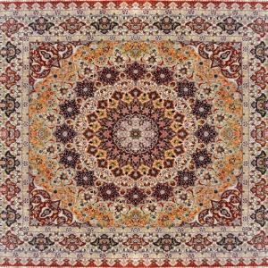 Egyptian Oriental Rug, Pure Silk: 2.00 X 2.00 Meters - Handmade - "galerie Sardje"