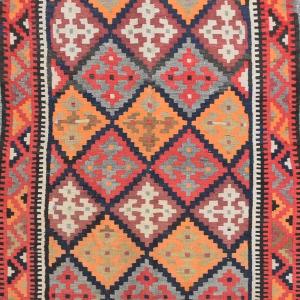 Kilim d'Orient Shiraz Gashgaï Rug : 3.10 X 1.23 Mètres- "galerie Sardje"