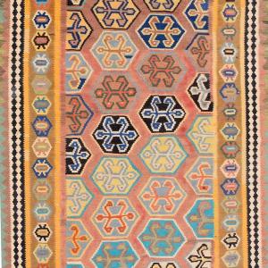 Kilim Shiraz Gashgaï Carpet: 1.57 X 2.77 Meters- "galerie Sardje"