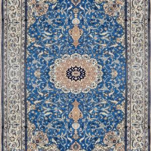 Persian Iran Naïn Oriental Rug, Wool And Silk : 3.20 X 2.10 Mètres - "galerie Sardje"