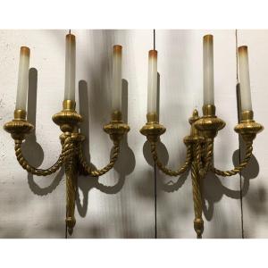 Pair Of Gilt Bronze Sconces