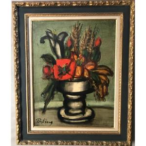 Oil On Canvas Bouquet Of Flowers By Franz Priking