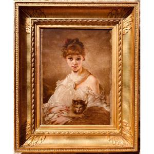 Oil On Canvas By Charles Chaplin 1825 - 1891