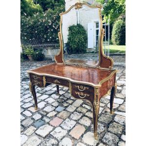 Elegant Louis XV Style Marquetry Dressing Table Attributed To Joseph - Emmanuel Zwiener
