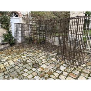 Three 19th Century Wrought Iron Bottle Racks With Doors