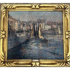 Adrien Hamon 1875-1963 The Port Of Croisic 