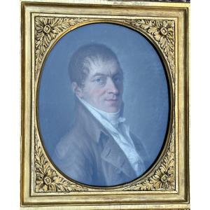 Pastel On Vellum, 18th Century - Portrait Of A Man 