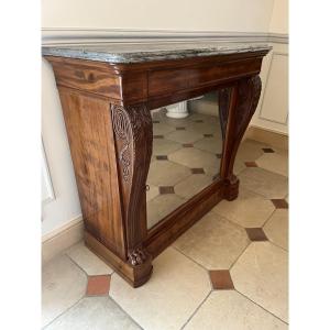 Empire Mahogany Console Buffet Stamped Barraud