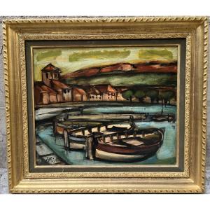 The Boats - Oil On Canvas By Franz Priking