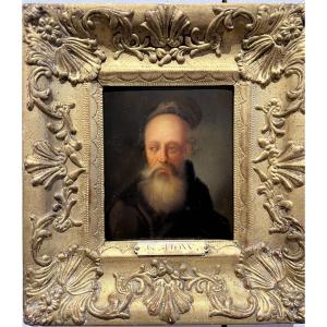 Man With A Beard - Oil On Panel By Gerrit Dow