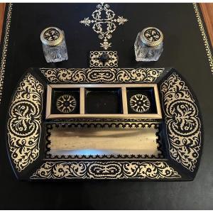 Inkwell In Blackened Pearwood And Brass Niii