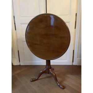 Louis XVI Pedestal Table With Tilting Top In Solid Mahogany 