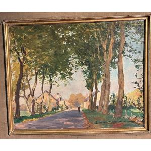 Landscape, Oil On Panel, By Maurice Ménardeau  