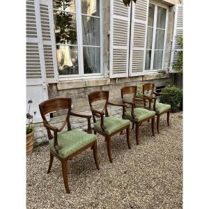 4 Armchairs In The Restoration Period Style 
