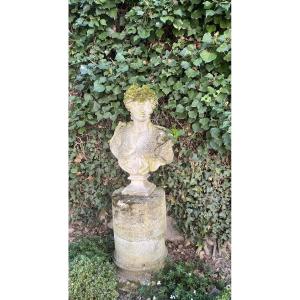 Garden Bust In Reconstituted Stone