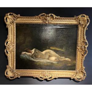 Reclining Nude - Oil On Canvas 19th Century