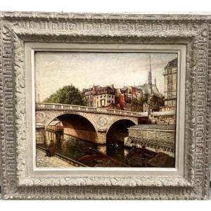 Pont De Paris - Oil On Canvas, Circa 1900