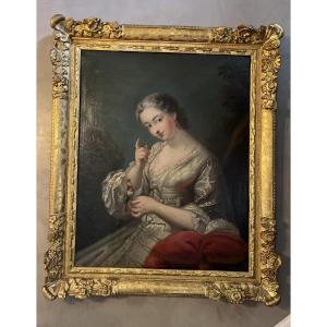 Portrait Of The Marquise Jeanne Agnès Berthelot De Pleneuf