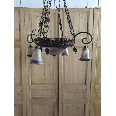 Art Deco Glass Paste Chandelier