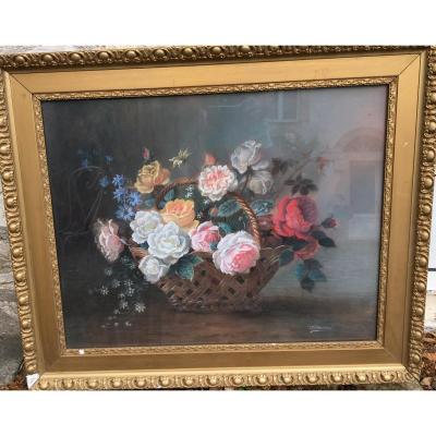 Pastel, Still Life With Flowers