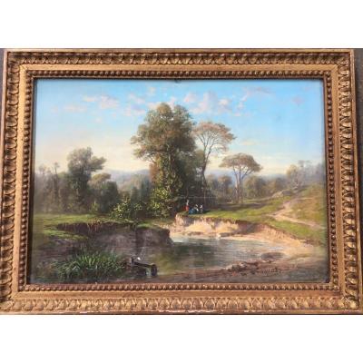 Pastel: Etang De La Rouillie In The Forest Of Compiègne - Michel Bouquet