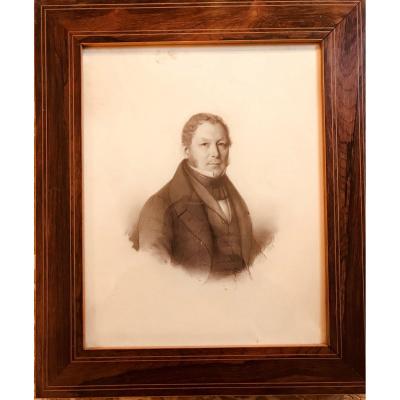 Drawing: Male Portrait - XIXth