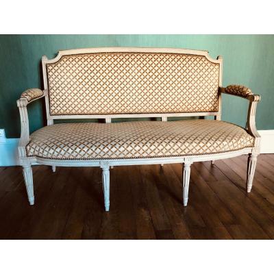 Louis XVI Sofa, Gray Lacquered