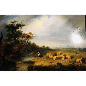 Pastoral Scene - E. Claveau - XIXth