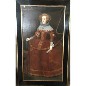 Full Length Portrait Of Mary - Anne Of Austria - XVIIth