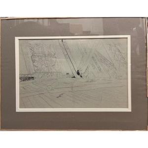 Binet Adolphe-gustave (1854-1897) Construction Of The Eiffel Tower