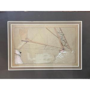 Binet Adolphe-gustave (1854-1897) Construction Of The Eiffel Tower