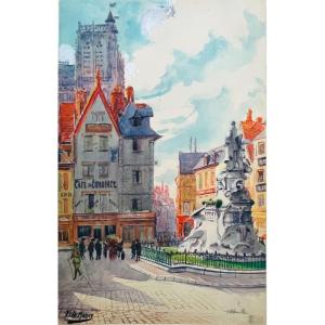 Money Fred (1882-1956) Abbeville, Place De L’amiral Courbet