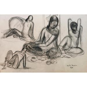André Mayor (1898-1984) Young Laotian Women