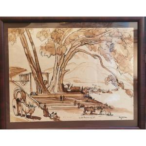Maire, André (1898–1984) Lively View Of The Steps In Mysore