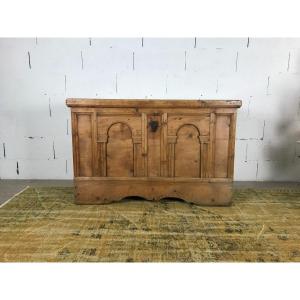 Large Alpine Chest In Carved Wood