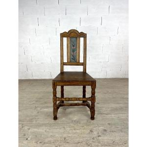 Swedish Baroque Provincial Chair In Painted Wood, Ca. 1800