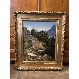 Mountain Landscape With A Flock Of Sheep – European School – Circa 1860-1875