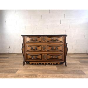 Mazarine Chest Of Drawers In Blond Walnut Enhanced With Black Fillets