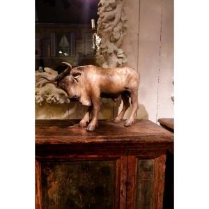 Terracotta Bull Subject Of Neapolitan Nativity Scene