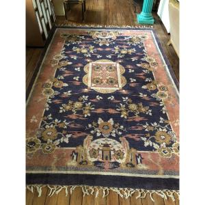 Hand-woven Wool Rug From The Art Deco Period