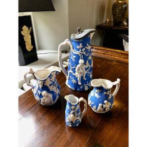 4 Longport England Porcelain Pitchers