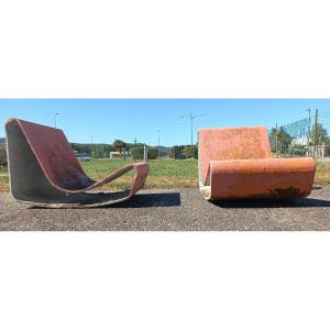 Pair Of Loop Armchairs By Willy Guhl