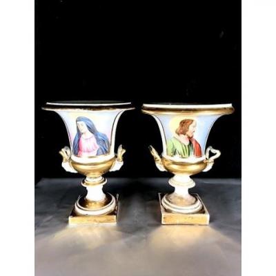 Medicis Porcelain Vases Old Paris
