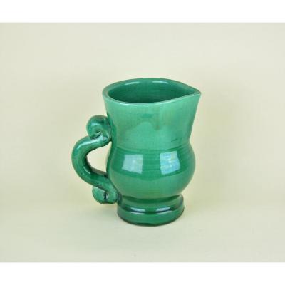 Callis (workshop Capron, Derval And Picault In 1947. Green Pitcher.