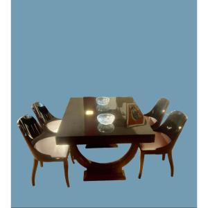 Art Deco Table With 6 Chairs